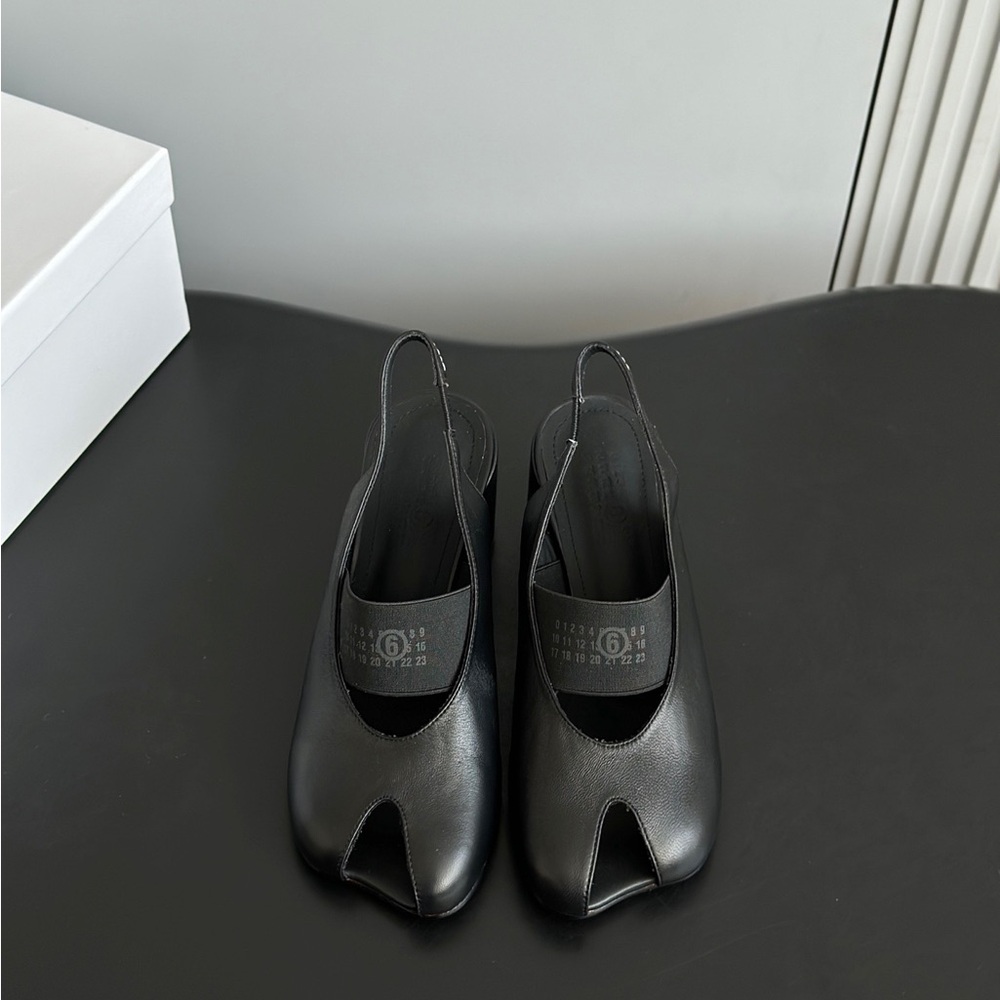 MM6 Maison Martin Margiela Black Slingback Heels